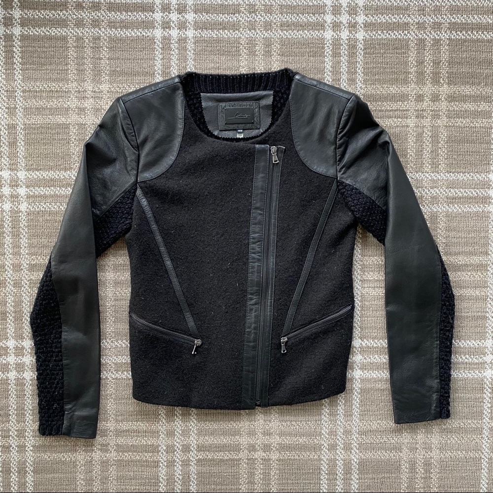 Cine Leather Sweater Jacket